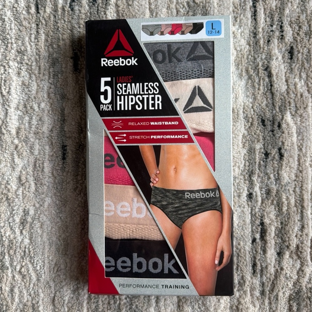 Reebok 5-pack Women’s Seamless Hipster Underwear Panties Sizes Large Medium
